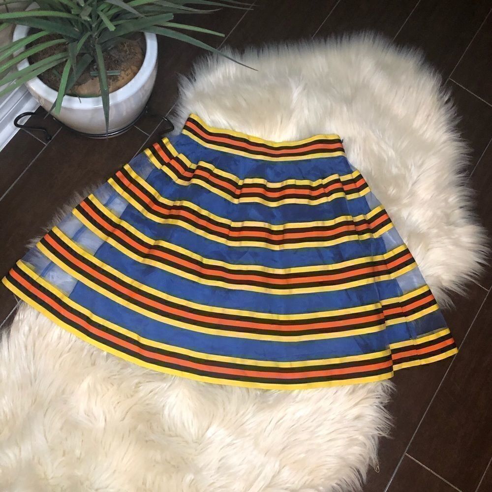 ASOS Mini Skirt in Sheer and Solid Stripe size 6